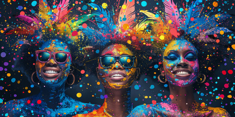 Obraz premium Generative ai illustration of a Carnival and festival music