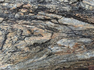 Precambrian folded-faulted banded iron formation in the Andes mountains, Peru - April 2024 