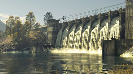 Hydro plant at a grand dam, utilizing flowing water for a significant part of our grid.