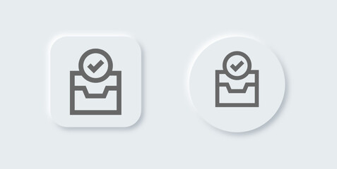 Direct message line icon in neomorphic design style.  Inbox signs vector illustration.