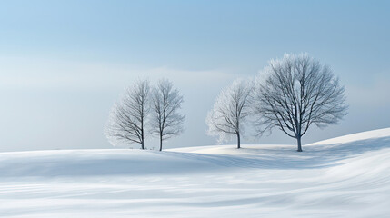 Sparse Winter Landscape with Delicate Tree Patterns.