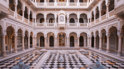 Elegant palace with intricate architectural details  AI generated illustration