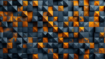 A digital artwork with colorful squares in a geometric pattern