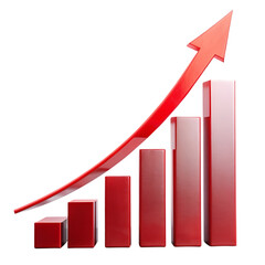 business growth chart 3d render