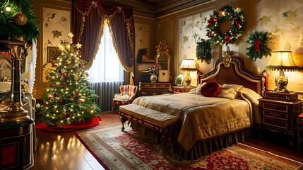 Luxury room indoor at christmas time