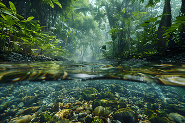 Vibrant River Ecosystem: Harmonious Life along Serene Waters