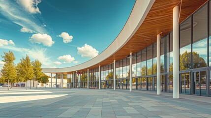 Futuristic urban plaza  modern city square with sleek architecture and advanced design elements