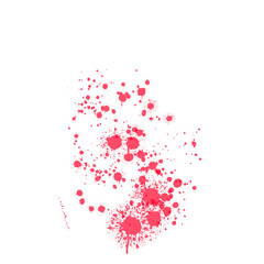 paint splash. Isolated design element on the transparent background. Ink drops and splashes. Blotter spots, liquid paint drip drop splash and ink splatter.