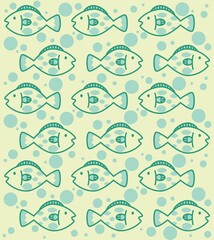 魚模様の壁紙