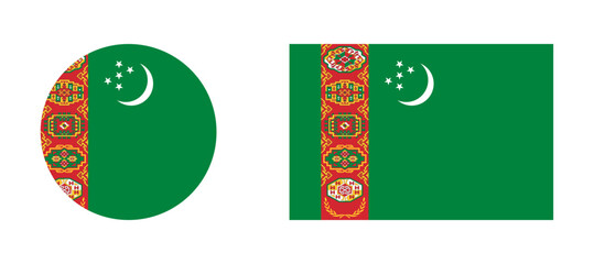 Flag of Turkmenistan - obrazy, fototapety, plakaty
