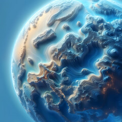 blue planet in space - obrazy, fototapety, plakaty