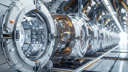 Futuristic space station with modular pods  AI generated illustration