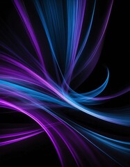 Obraz premium blue and purple light motion blur abstract on plain black background from Generative AI