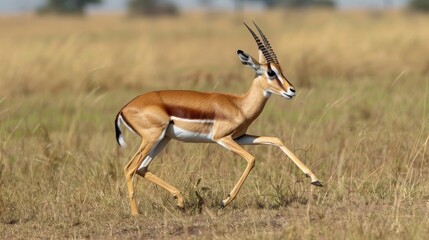 Graceful gazelle bounding through the savannah  AI generated illustration