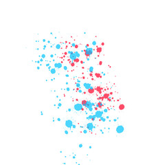 paint splash. Isolated design element on the transparent background. Ink drops and splashes. Blotter spots, liquid paint drip drop splash and ink splatter.