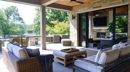 Fototapeta premium Indooroutdoor living spaces AI generated illustration