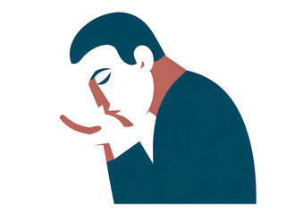 手で水を飲む男性_01