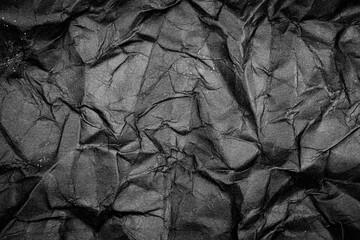 Black Paper Texture background. Crumpled Black paper abstract shape background.