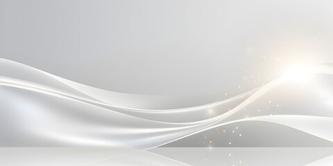 Naklejka premium Abstract white wallpaper background with grey sparkle line elements