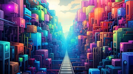 Pixel Art Patterns Reminiscent Of Retro Video Background