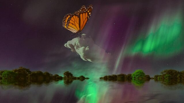 Butterfly over the cloud