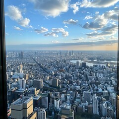 A panoramic view from a skyscraper window captures the bustling city below, a reminder of the vast opportunities awaiting those with vision and drive