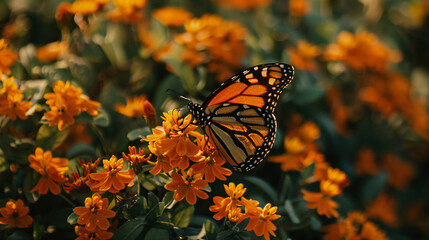 Monarch Butterfly on a Pink Flower