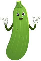 cute vegetable. zucchini cartoon character