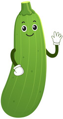cute vegetable. zucchini cartoon character