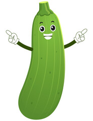 cute vegetable. zucchini cartoon character