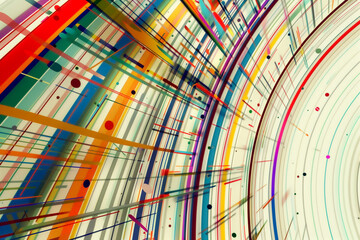 Abstract speed movement curve lines colorful on white background retro tones.