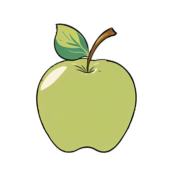 recommend clip art: Apple Green Hand Drawn Cartoon Style Illustration