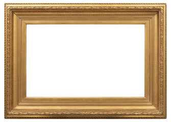 Large wide picture frame on a transparent background, in PNG format.