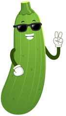 cute vegetable. zucchini cartoon character