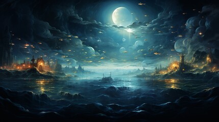 Surreal Interpretation Of Echo Sound Waves Background