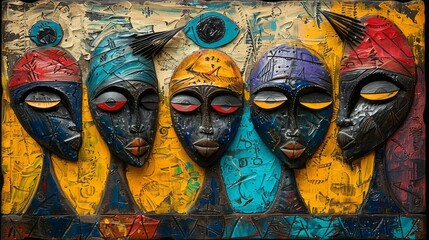 Obraz premium Modern Abstract African Art with Traditional Influences