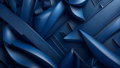 Dark Blue Background with Contemporary Abstract Shapes
