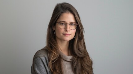 Fototapeta premium A woman with long brown hair