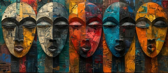 Modern Abstract African Art with Traditional Influences