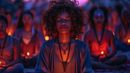 Develop a series of animated GIFs showing diverse characters meditating and harnessing their psychic energy to create waves of positivity and transformation