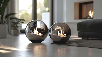 The fire orbs slim and graceful structure makes it an ideal choice for smaller apartments or studio spaces adding a touch of warmth and style. 2d flat cartoon.