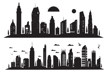 Obraz premium set of Vector city silhouette
