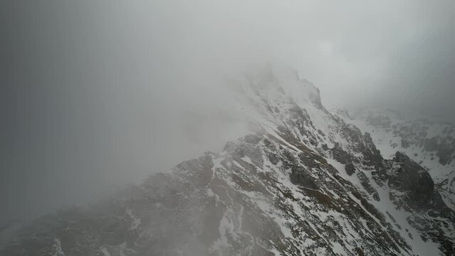 Impressive panorama view on Bucegi Mountains, Sinaia, Romania