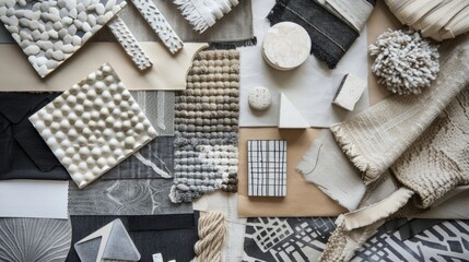 Fototapeta premium A collection of various textures and patterns, including a white