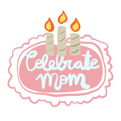 Celebrate mom with tray and candles so romanticizing situation with fire fit for scrapbook journal campaign for mother's day