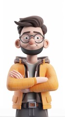 A cartoon character with glasses and a beard