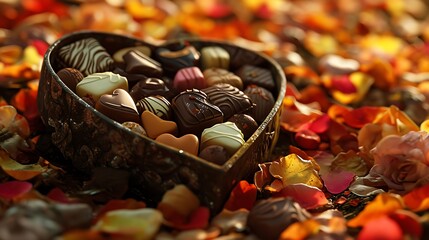 A Heart-Shaped Box Filled with an Assortment of Handcrafted Truffles: Celebrating Special Moments...