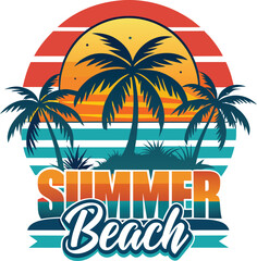 summer beach design, vector illustration in white background