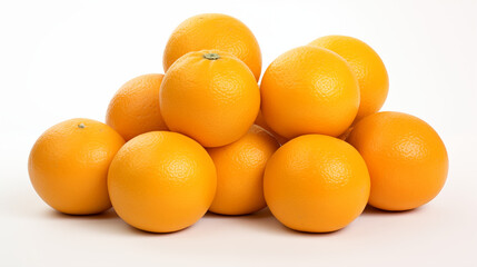 A stack of oranges on white background 