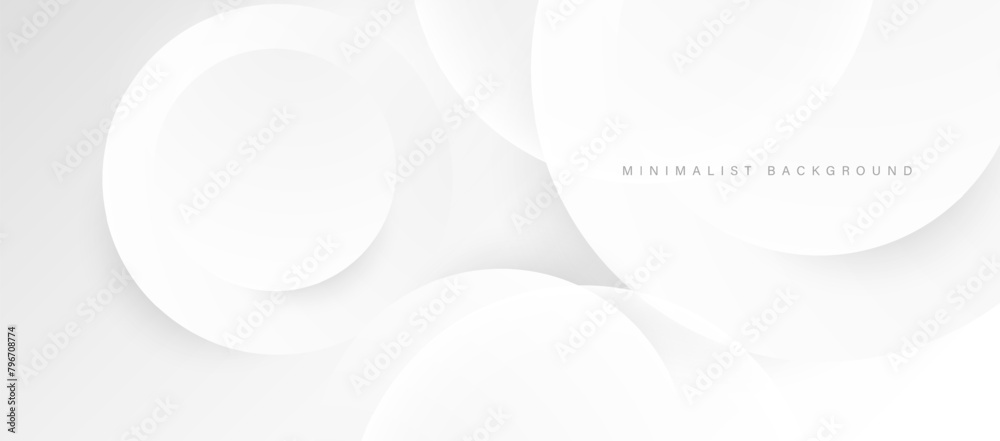 Poster Abstract minimalist white background with circular elements vector	
